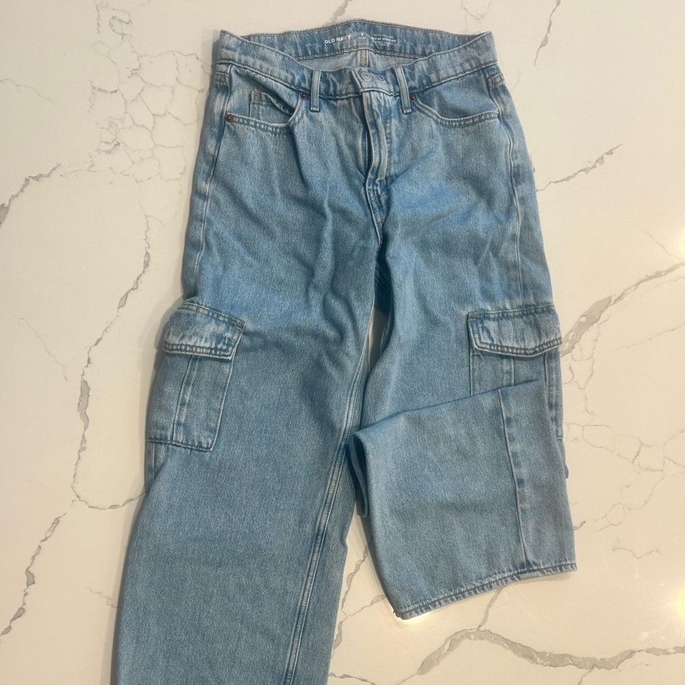 Women’s Light Blue Cargo Jeans